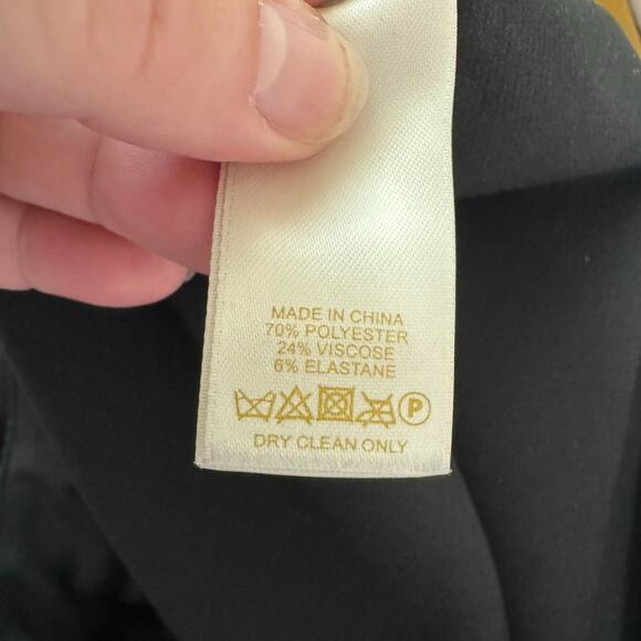 Kate Spade Pants Womens 10 Black Flat Front Mid Rise Side Zip Slim Leg Stretch - Picture 7 of 12